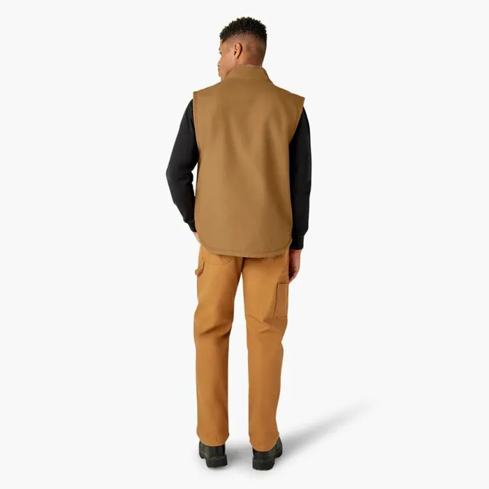 Duck Canvas High Pile Fleece Lined Vest Rinsed Brown Duck Rinsed Brown Duck rbd Men Dickies Vests Duck Canvas High Pile Fleece Lined Vest Rinsed Brown Duck Rinsed Brown Duck rbd Men Dickies Vests