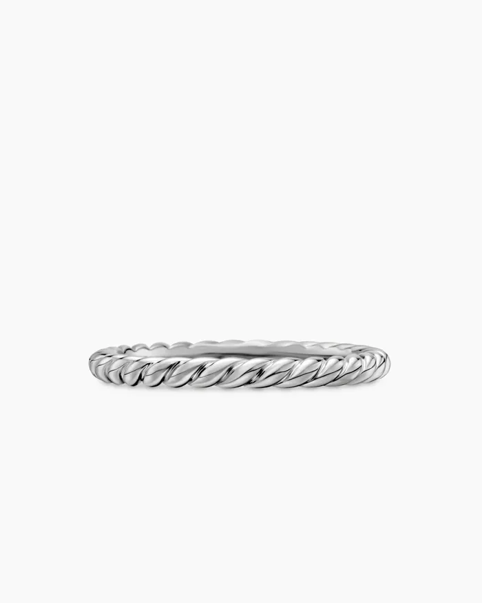 DY Cable Band Ring In Platinum 2mm Women David Yurman Band
