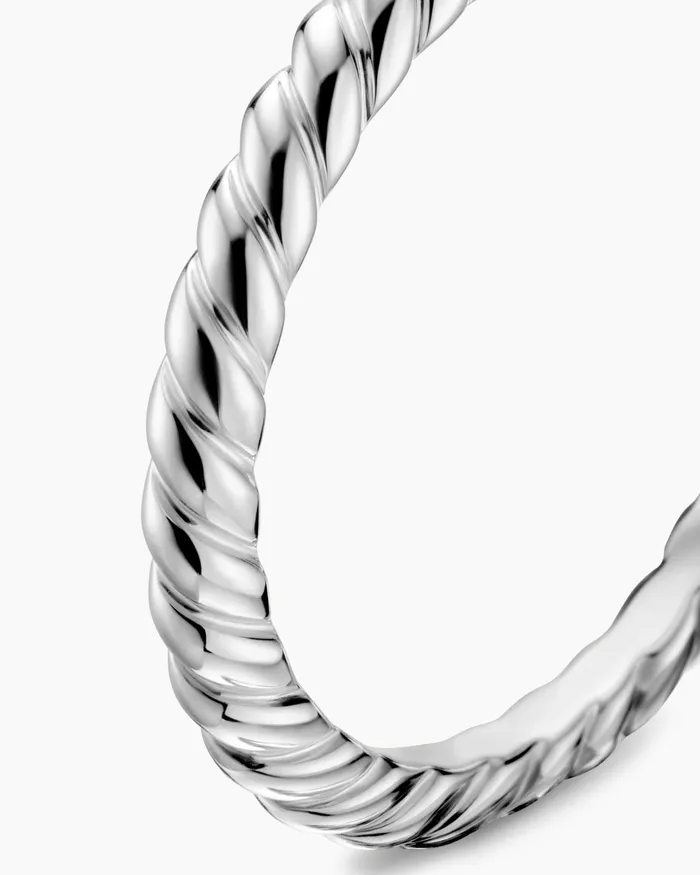 DY Cable Band Ring In Platinum 2mm Women David Yurman Band DY Cable Band Ring In Platinum 2mm Women David Yurman Band