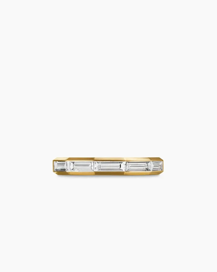 DY Delaunay Band Ring In 18K Yellow Gold With Baguette Diamonds 32mm Women David Yurman Band DY Delaunay Band Ring In 18K Yellow Gold With Baguette Diamonds 32mm Women David Yurman Band
