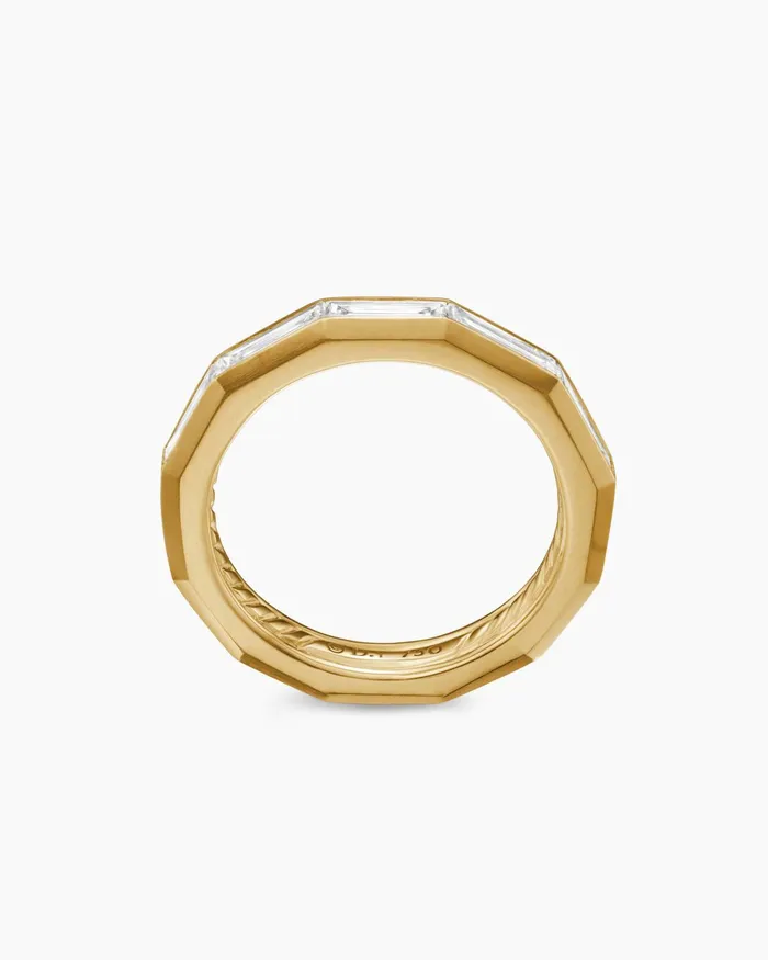 DY Delaunay Band Ring In 18K Yellow Gold With Baguette Diamonds 32mm Women David Yurman Band DY Delaunay Band Ring In 18K Yellow Gold With Baguette Diamonds 32mm Women David Yurman Band