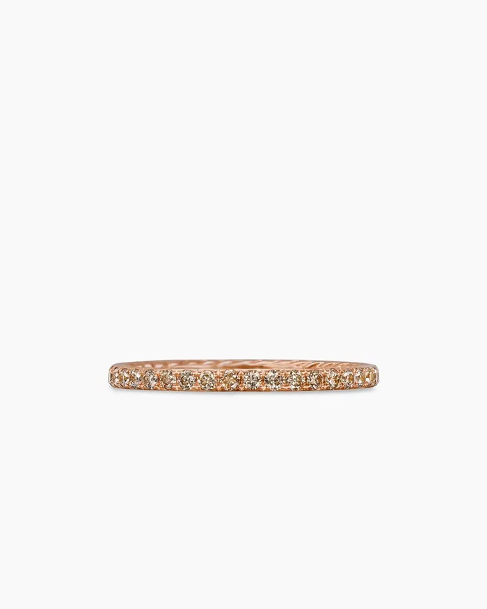 DY Eden Band Ring In 18K Rose Gold With Pav 185mm Women David Yurman Band