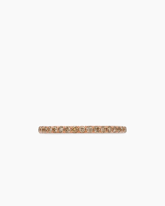DY Eden Band Ring In 18K Rose Gold With Pav 185mm Women David Yurman Band DY Eden Band Ring In 18K Rose Gold With Pav 185mm Women David Yurman Band