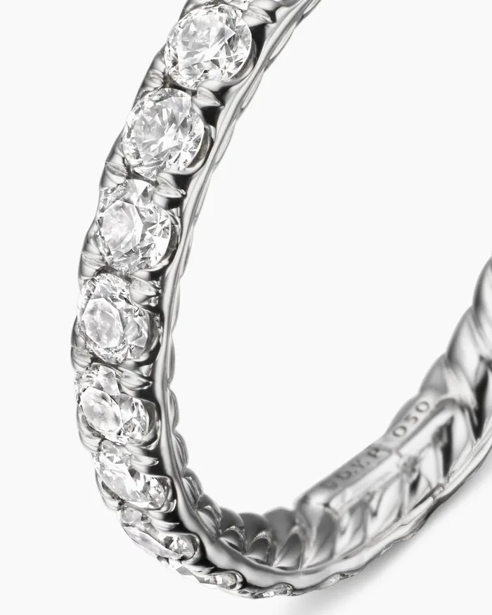 DY Eden Band Ring In Platinum With Diamonds 28mm Women David Yurman Band DY Eden Band Ring In Platinum With Diamonds 28mm Women David Yurman Band