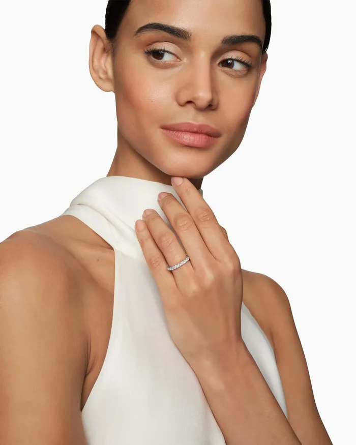 DY Eden Band Ring In Platinum With Diamonds 28mm Women David Yurman Band DY Eden Band Ring In Platinum With Diamonds 28mm Women David Yurman Band