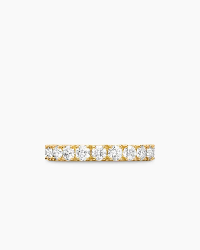 DY Eden Eternity Band Ring In 18K Yellow Gold With Diamonds 32mm Women David Yurman Band DY Eden Eternity Band Ring In 18K Yellow Gold With Diamonds 32mm Women David Yurman Band
