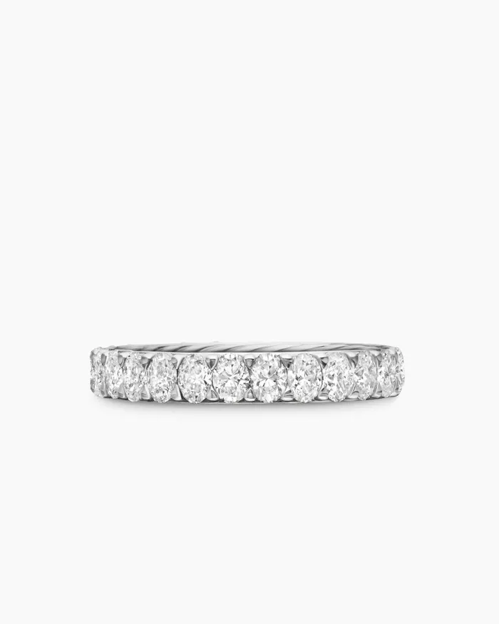 DY Eden Oval Diamond Eternity Band Ring In Platinum 35mm Women David Yurman Band DY Eden Oval Diamond Eternity Band Ring In Platinum 35mm Women David Yurman Band