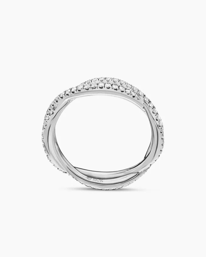 DY Infinity Band Ring In Platinum With Diamonds 418mm Women David Yurman Band DY Infinity Band Ring In Platinum With Diamonds 418mm Women David Yurman Band