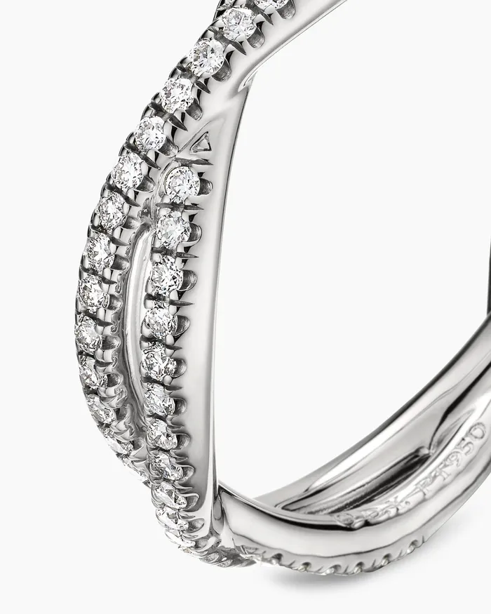 DY Infinity Band Ring In Platinum With Diamonds 418mm Women David Yurman Band DY Infinity Band Ring In Platinum With Diamonds 418mm Women David Yurman Band