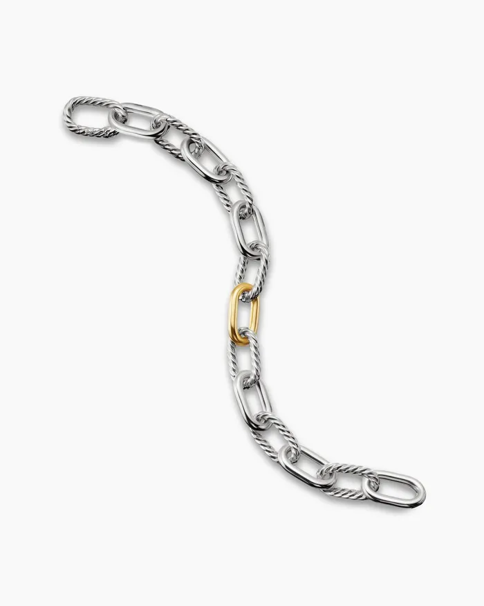 DY Madison Chain Bracelet In Sterling Silver With 18K Yellow Gold 11mm Women David Yurman Chain DY Madison Chain Bracelet In Sterling Silver With 18K Yellow Gold 11mm Women David Yurman Chain