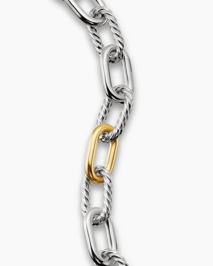 DY Madison Chain Bracelet In Sterling Silver With 18K Yellow Gold 11mm Women David Yurman Chain DY Madison Chain Bracelet In Sterling Silver With 18K Yellow Gold 11mm Women David Yurman Chain