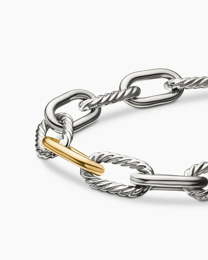 DY Madison Chain Bracelet In Sterling Silver With 18K Yellow Gold 11mm Women David Yurman Chain DY Madison Chain Bracelet In Sterling Silver With 18K Yellow Gold 11mm Women David Yurman Chain