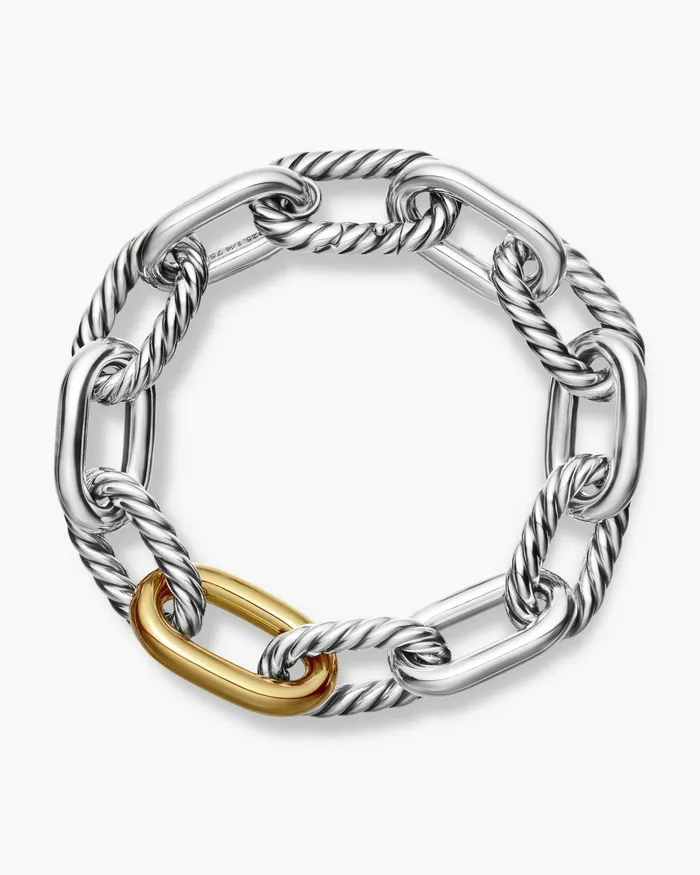 DY Madison Chain Bracelet In Sterling Silver With 18K Yellow Gold 135mm Women David Yurman Chain DY Madison Chain Bracelet In Sterling Silver With 18K Yellow Gold 135mm Women David Yurman Chain
