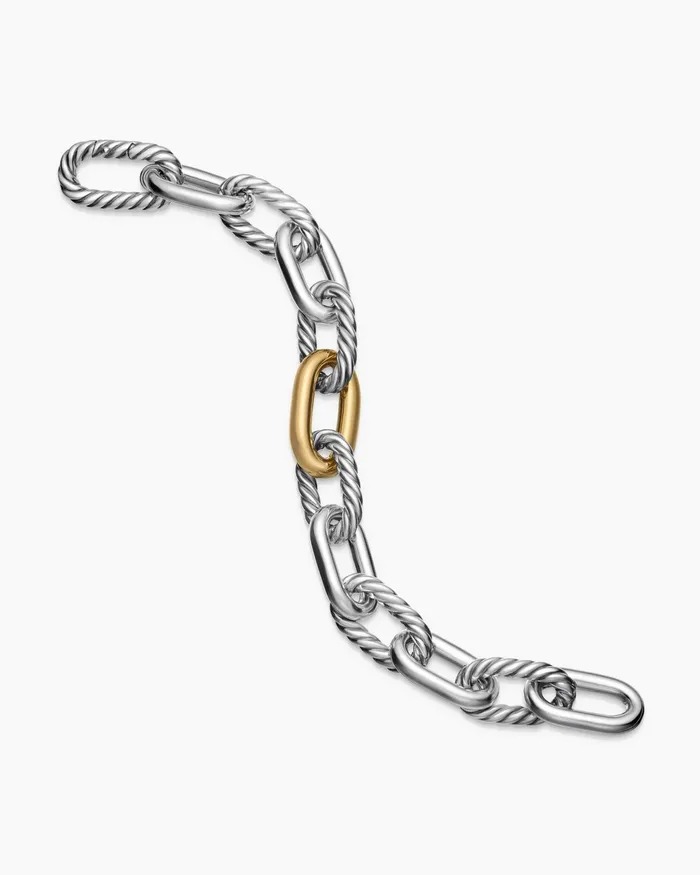 DY Madison Chain Bracelet In Sterling Silver With 18K Yellow Gold 135mm Women David Yurman Chain DY Madison Chain Bracelet In Sterling Silver With 18K Yellow Gold 135mm Women David Yurman Chain
