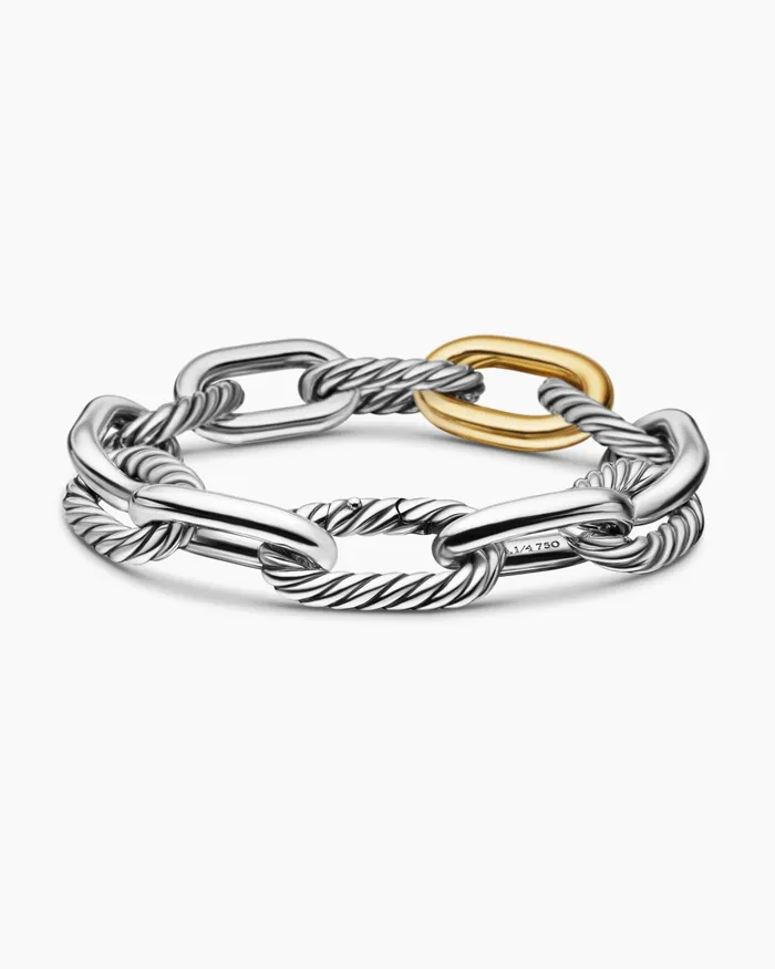 DY Madison Chain Bracelet In Sterling Silver With 18K Yellow Gold 135mm Women David Yurman Chain DY Madison Chain Bracelet In Sterling Silver With 18K Yellow Gold 135mm Women David Yurman Chain