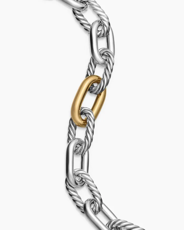 DY Madison Chain Bracelet In Sterling Silver With 18K Yellow Gold 135mm Women David Yurman Chain DY Madison Chain Bracelet In Sterling Silver With 18K Yellow Gold 135mm Women David Yurman Chain