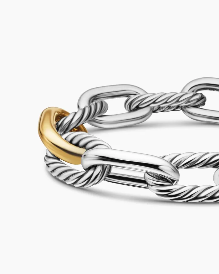 DY Madison Chain Bracelet In Sterling Silver With 18K Yellow Gold 135mm Women David Yurman Chain DY Madison Chain Bracelet In Sterling Silver With 18K Yellow Gold 135mm Women David Yurman Chain