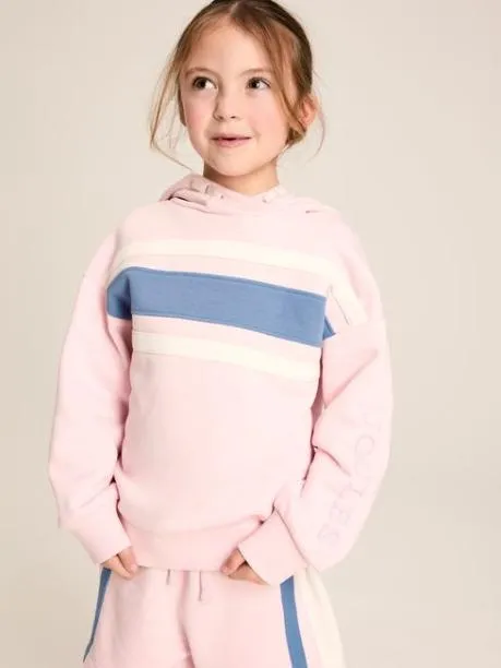 Fleeces and Sweatshirts Girls Joules Pink Colourblock Hoodie