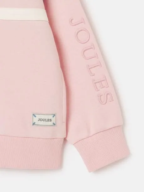 Fleeces and Sweatshirts Girls Joules Pink Colourblock Hoodie