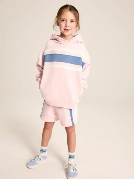 Fleeces and Sweatshirts Girls Joules Pink Colourblock Hoodie