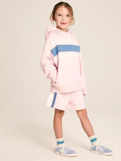 Fleeces and Sweatshirts Girls Joules Pink Colourblock Hoodie