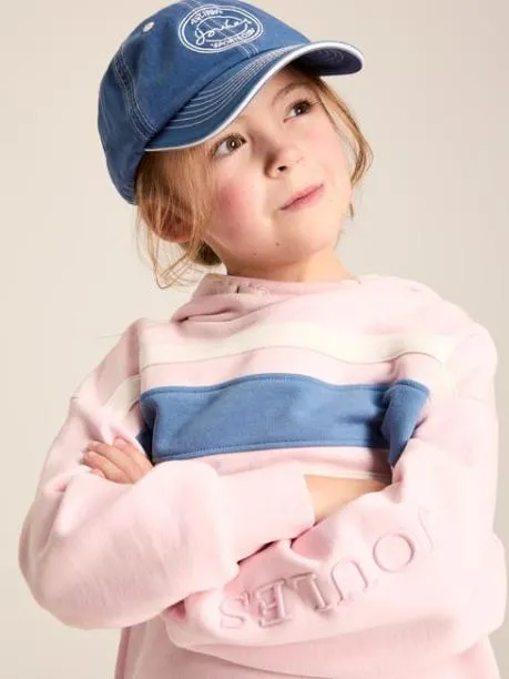 Fleeces and Sweatshirts Girls Joules Pink Colourblock Hoodie