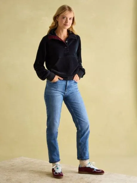 Fleeces and Sweatshirts Women Joules Navy Blue Corduroy Sweatshirt