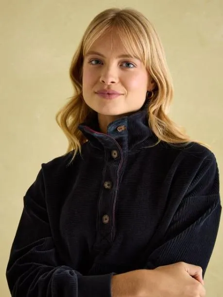 Fleeces and Sweatshirts Women Joules Navy Blue Corduroy Sweatshirt