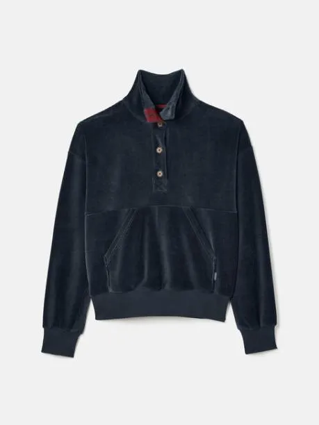 Fleeces and Sweatshirts Women Joules Navy Blue Corduroy Sweatshirt