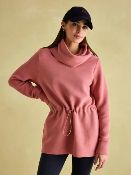 Fleeces and Sweatshirts Women Joules Pink Cowl Neck Sweatshirt