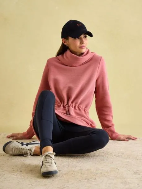 Fleeces and Sweatshirts Women Joules Pink Cowl Neck Sweatshirt