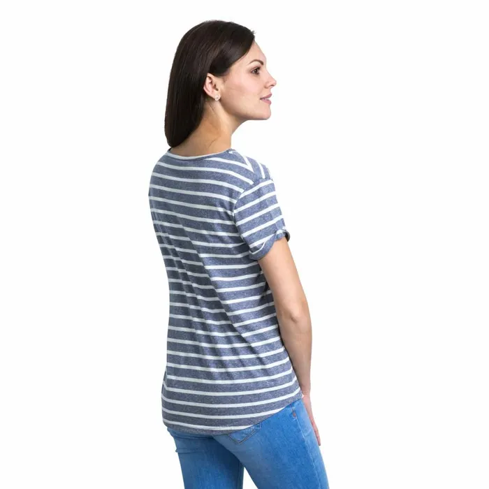 Fleet Striped TShirt Navy Women Trespass TShirts