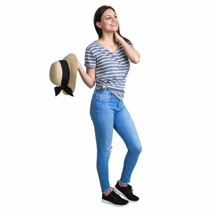 Fleet Striped TShirt Navy Women Trespass TShirts