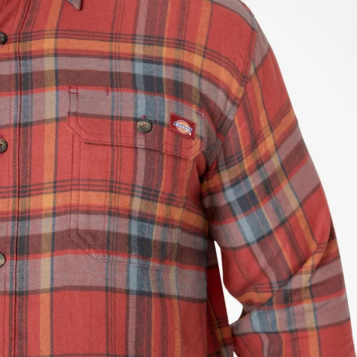 FLEX Long Sleeve Flannel Shirt Fired BrickMulti Plaid Fired Brickmulti Plaid a2q Men Dickies Work Shirts FLEX Long Sleeve Flannel Shirt Fired BrickMulti Plaid Fired Brickmulti Plaid a2q Men Dickies Work Shirts