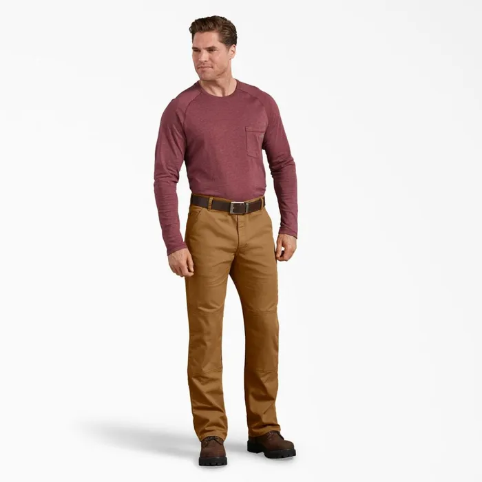FLEX Regular Fit Duck Double Knee Pants Stonewashed Brown Duck Stonewashed Brown Duck sbd Men Dickies Double Knee FLEX Regular Fit Duck Double Knee Pants Stonewashed Brown Duck Stonewashed Brown Duck sbd Men Dickies Double Knee