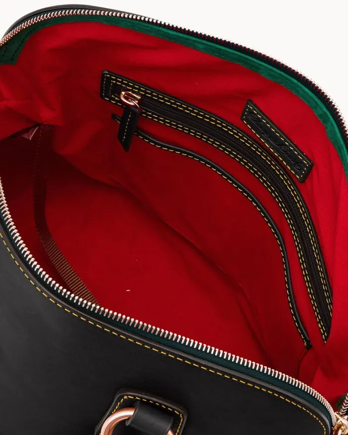 Florentine Domed Buckle Satchel Black Black Women Dooney and Bourke Satchels Florentine Domed Buckle Satchel Black Black Women Dooney and Bourke Satchels