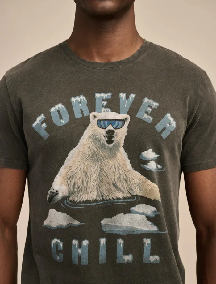 Forever Chill Bear Ebony Men Lucky Brand Graphic Tees