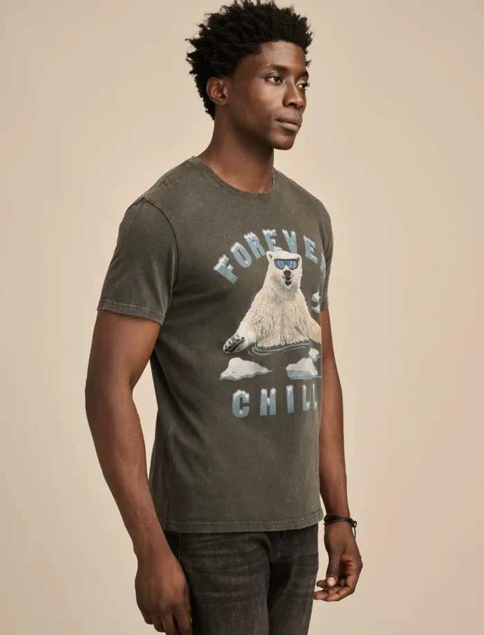 Forever Chill Bear Ebony Men Lucky Brand Graphic Tees