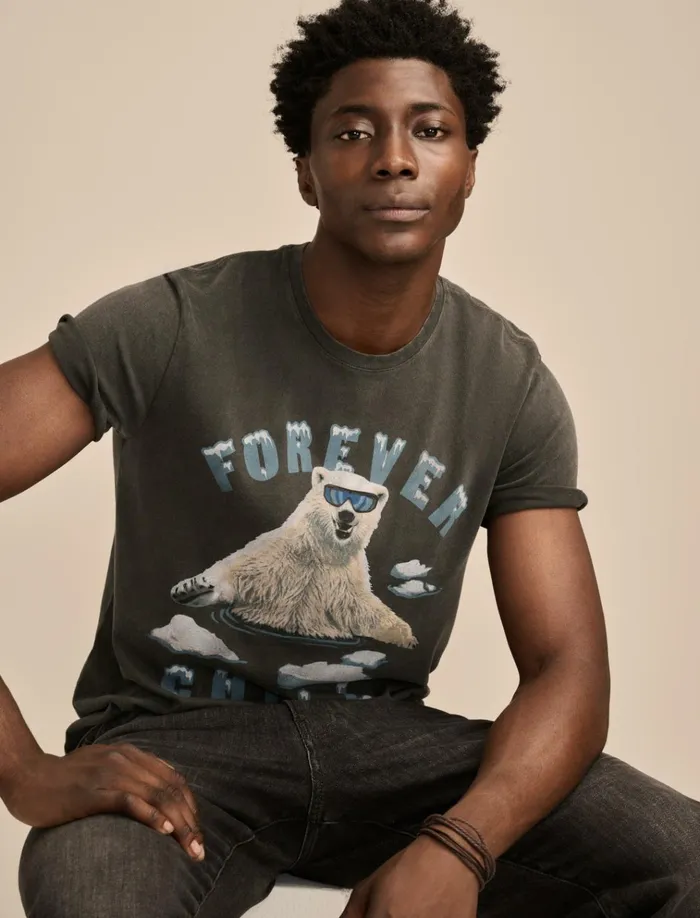 Forever Chill Bear Ebony Men Lucky Brand Graphic Tees