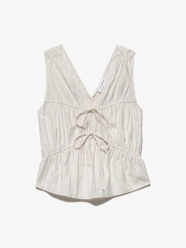 Frame Cinched Crinkle Tank In Off White Off White Women Tops and Blouses Frame Cinched Crinkle Tank In Off White Off White Women Tops and Blouses