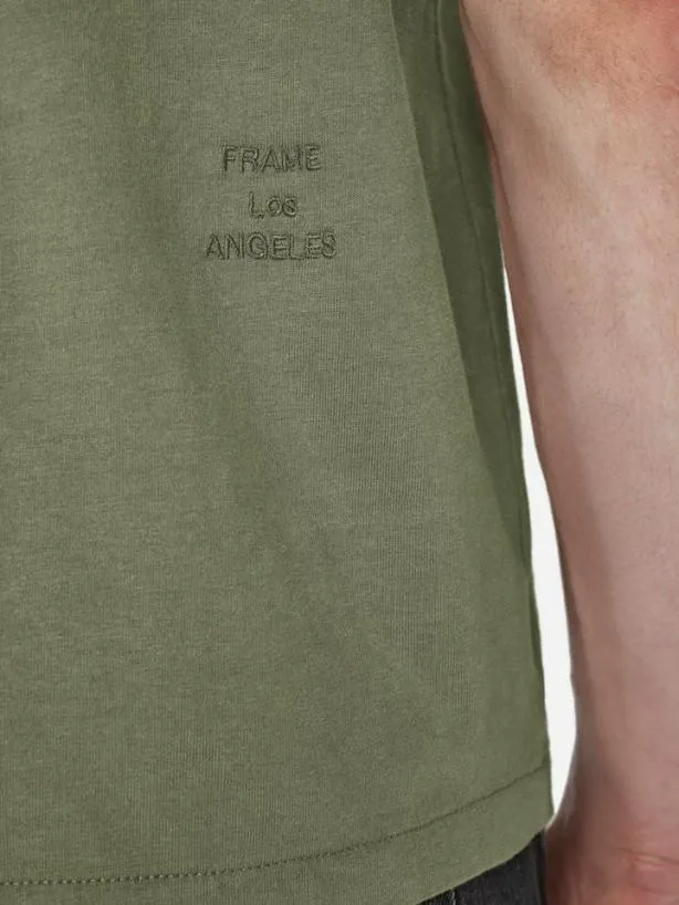 Frame FRAME Logo Tee In Khaki Green Khaki Green Men Tees Frame FRAME Logo Tee In Khaki Green Khaki Green Men Tees