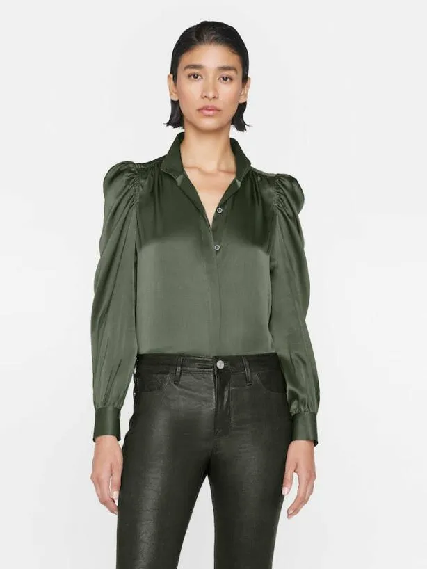 Frame Gillian Long Sleeve Top In Surplus Surplus Women Tops and Blouses