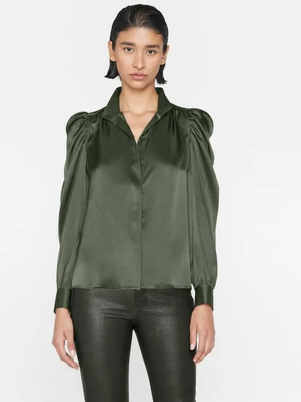 Frame Gillian Long Sleeve Top In Surplus Surplus Women Tops and Blouses Frame Gillian Long Sleeve Top In Surplus Surplus Women Tops and Blouses