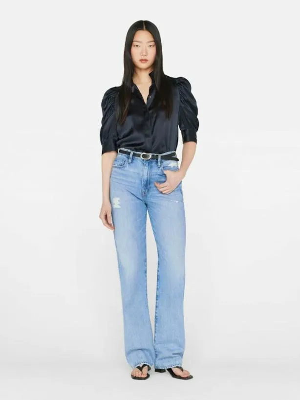 Frame Gillian Top In Navy Navy Women Tops and Blouses Frame Gillian Top In Navy Navy Women Tops and Blouses