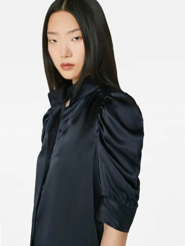 Frame Gillian Top In Navy Navy Women Tops and Blouses Frame Gillian Top In Navy Navy Women Tops and Blouses