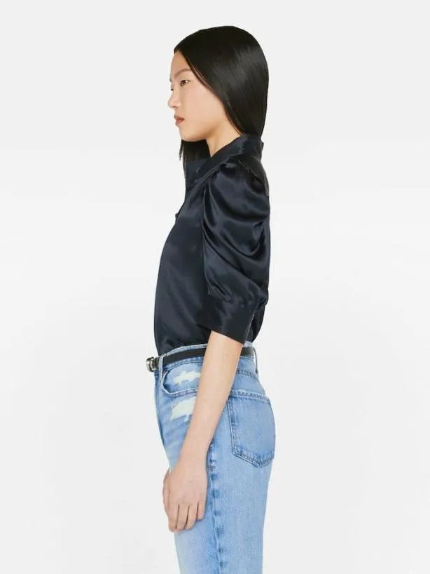 Frame Gillian Top In Navy Navy Women Tops and Blouses Frame Gillian Top In Navy Navy Women Tops and Blouses