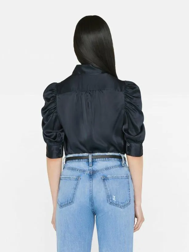 Frame Gillian Top In Navy Navy Women Tops and Blouses Frame Gillian Top In Navy Navy Women Tops and Blouses