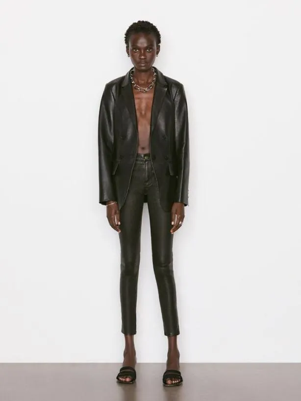 Frame Leather Le High Skinny In Washed Black Washed Black Women Pants Frame Leather Le High Skinny In Washed Black Washed Black Women Pants