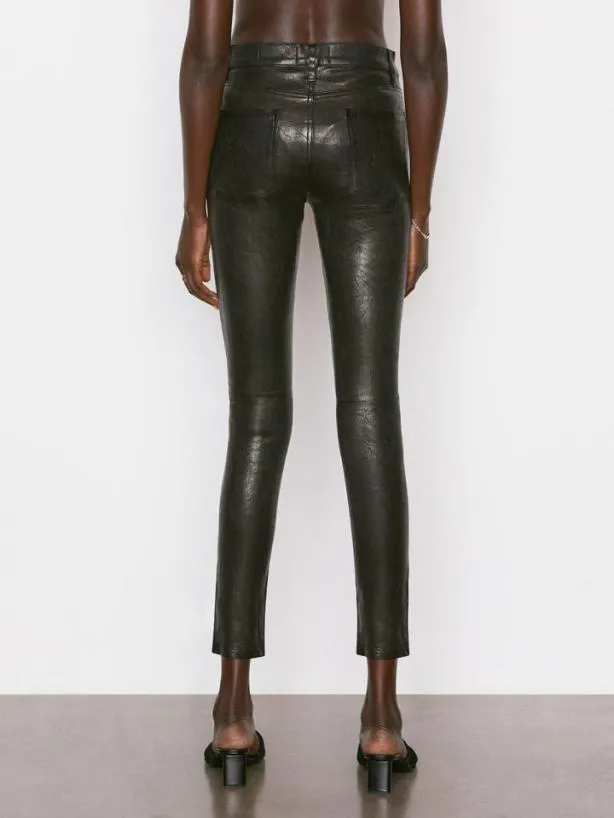 Frame Leather Le High Skinny In Washed Black Washed Black Women Pants Frame Leather Le High Skinny In Washed Black Washed Black Women Pants