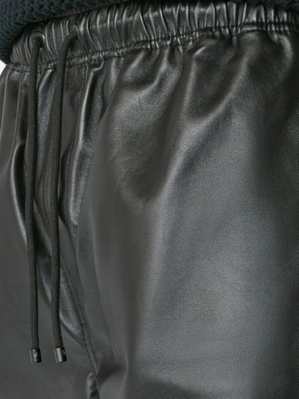 Frame Leather Short In Noir Noir Men Pants and Shorts Frame Leather Short In Noir Noir Men Pants and Shorts